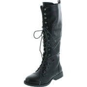 Nature Breeze Madge 02KH Womens Knee High Lace Up Combat Boots