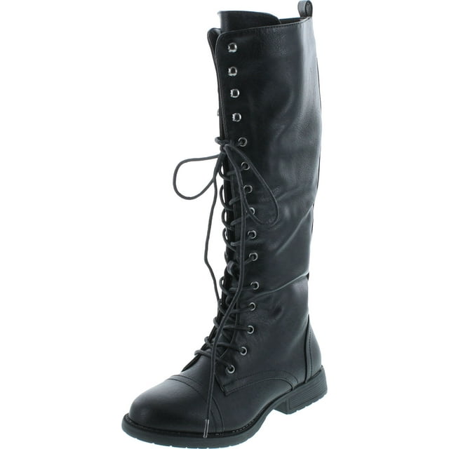 Nature Breeze Madge 02KH Womens Knee High Lace Up Combat Boots