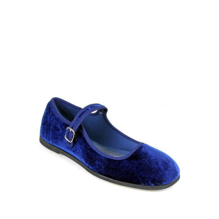 Nature Breeze Mary Jane Women's Flats Navy Faux Suede Comfortable