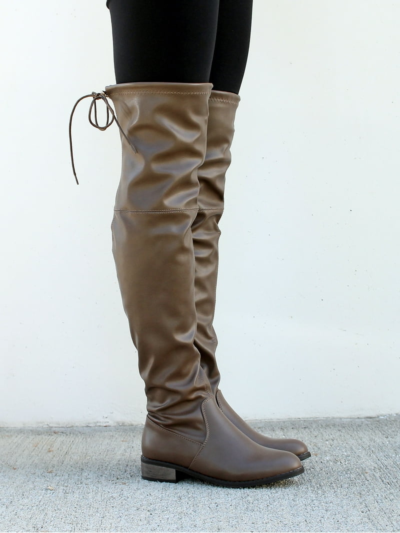 Nature Breeze Over the Knee Women's Boots in Taupe - Walmart.com