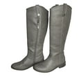thumbnail image 1 of Nature Breeze Racho-01 Shaft Button Down Women's Classic Knee High Riding Boots GREY 8, 1 of 4