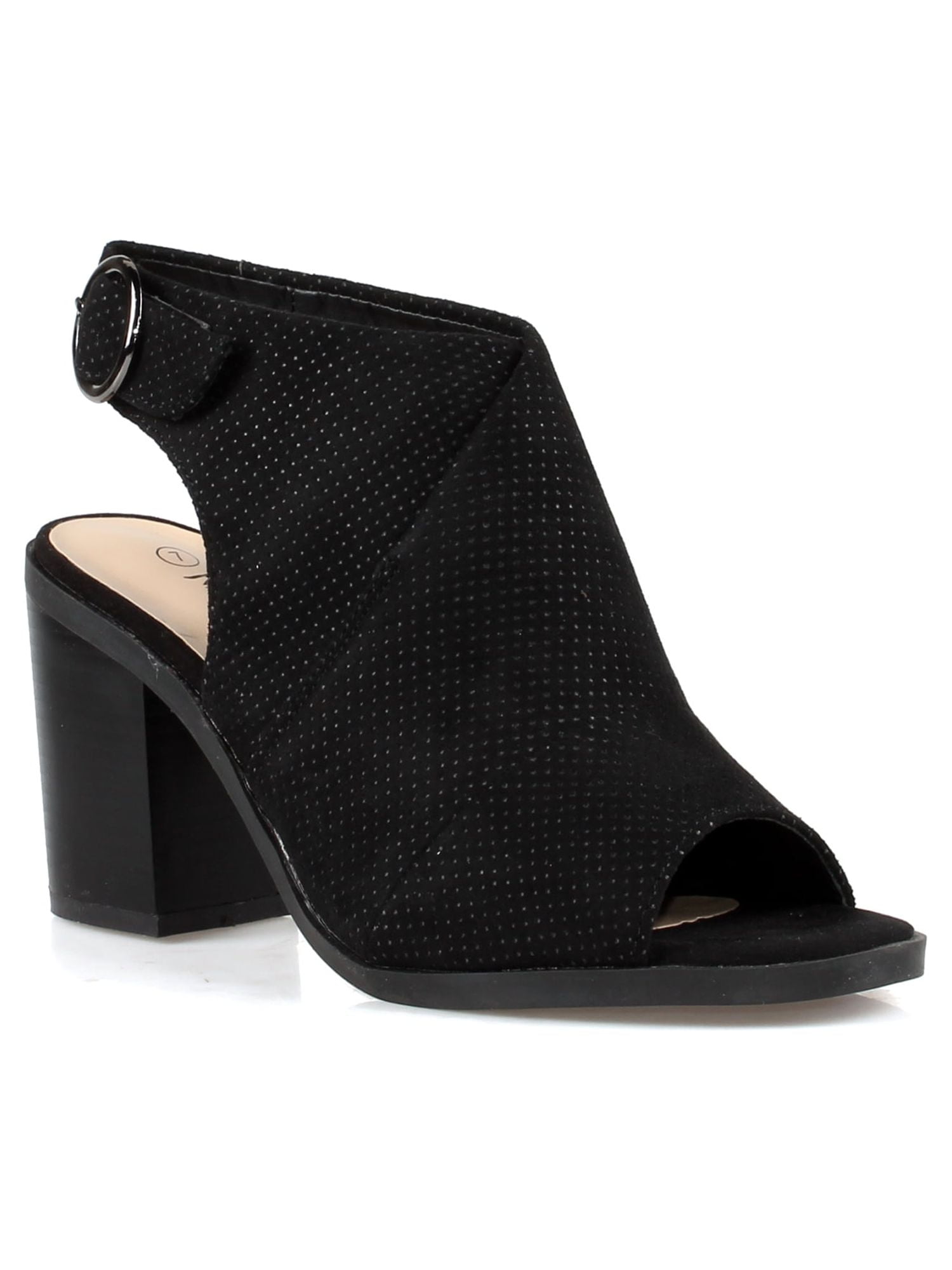 Nature Breeze Slingback Women s Peep Toe Booties in Black Walmart