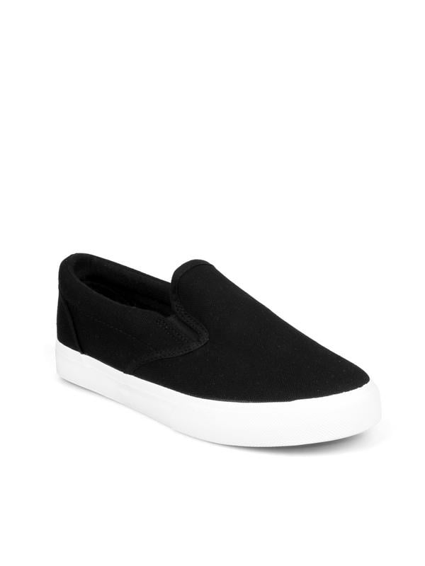 Nature Breeze Slip On Women's Canvas Sneakers in Black - Walmart.com