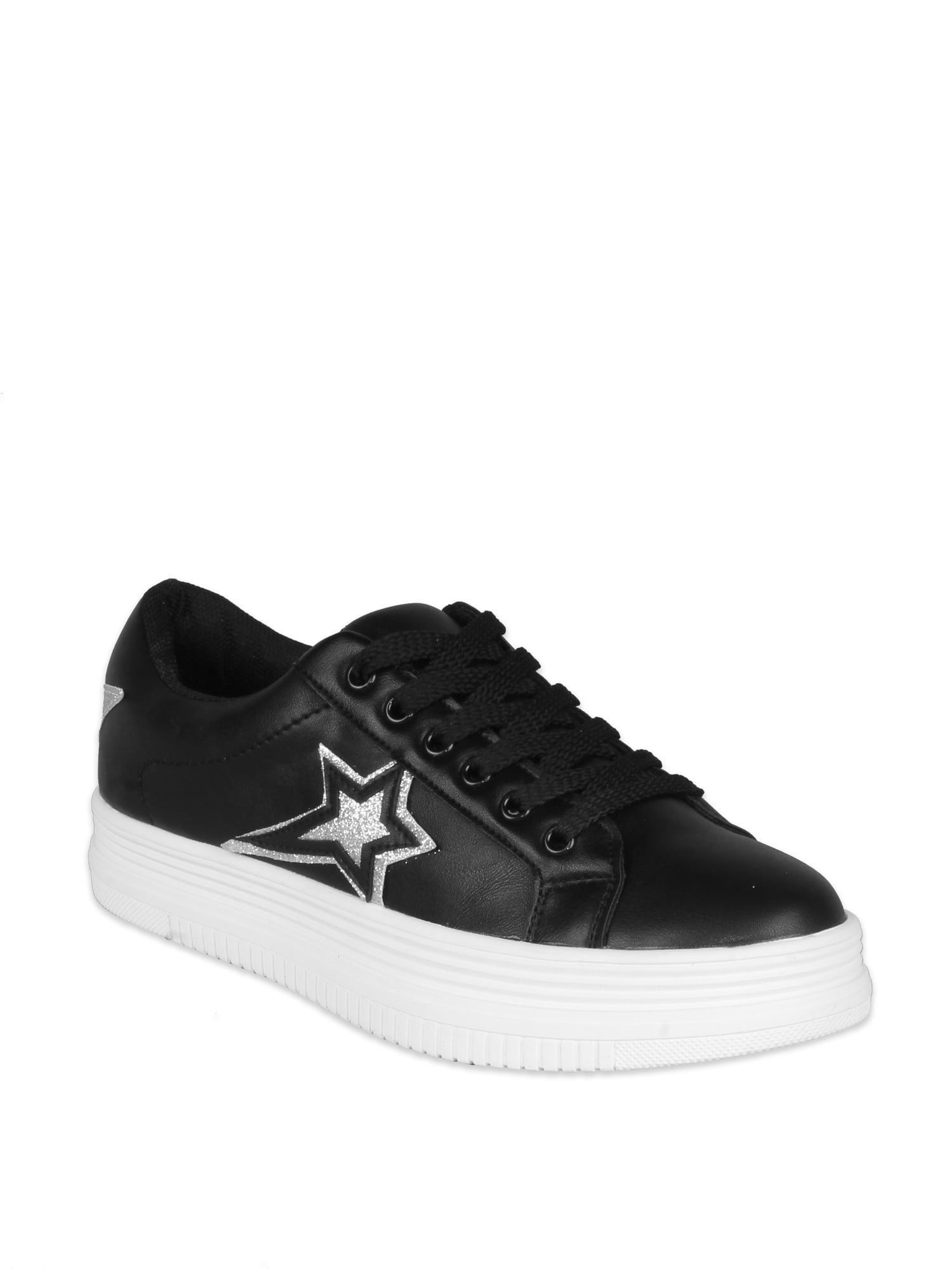 Nature Breeze Star Women s Platform Sneakers in Black Walmart