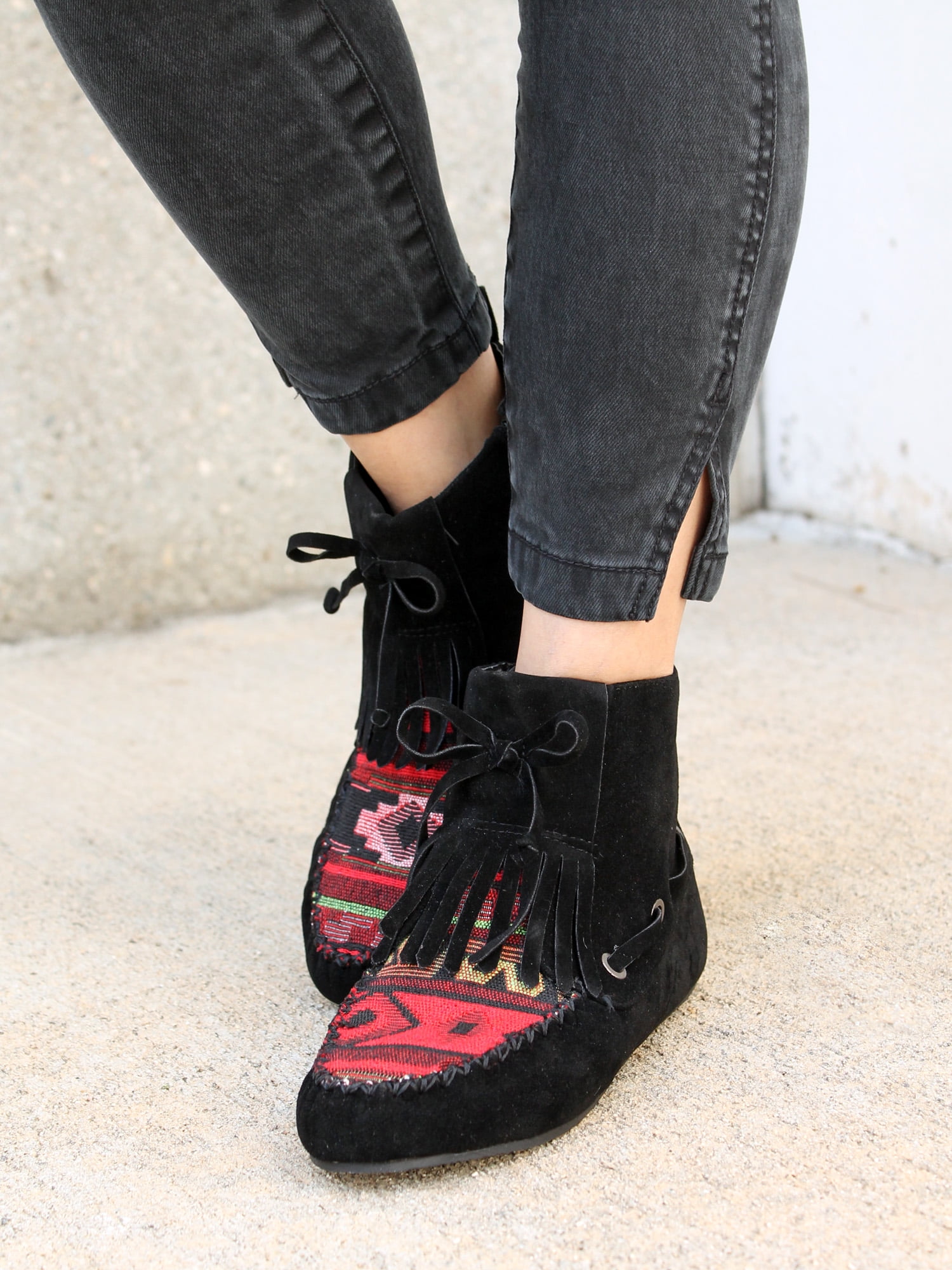 Womens moccasin booties clearance