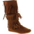 thumbnail image 1 of Nature Breeze Womens Cherokee-03 Fringe Mocassin Faux Suede Boots, 1 of 4