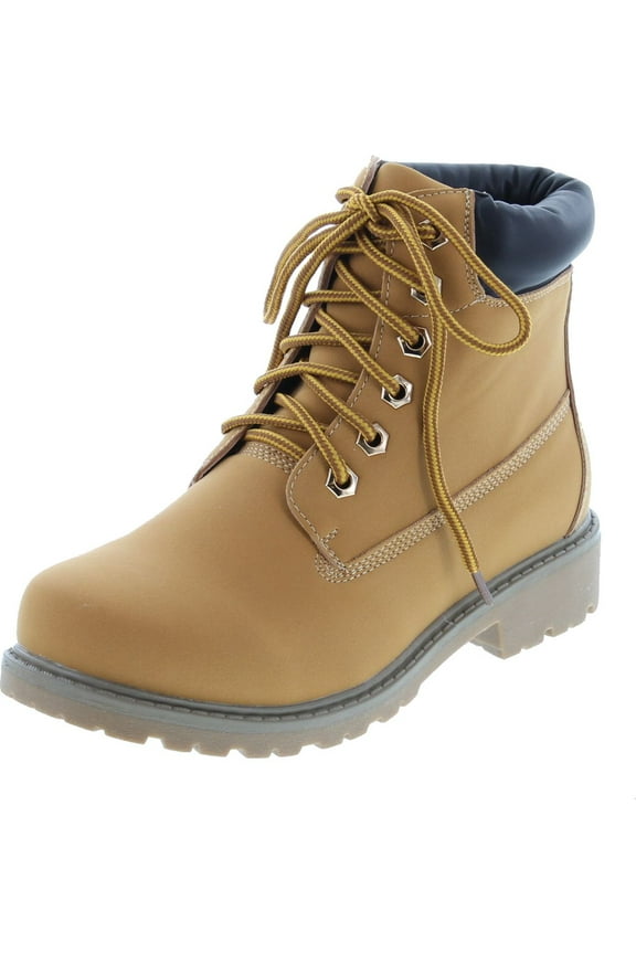 Womens Terrain Leatherette Multi Color Padded Collar Hard Toe Boot - Wheat