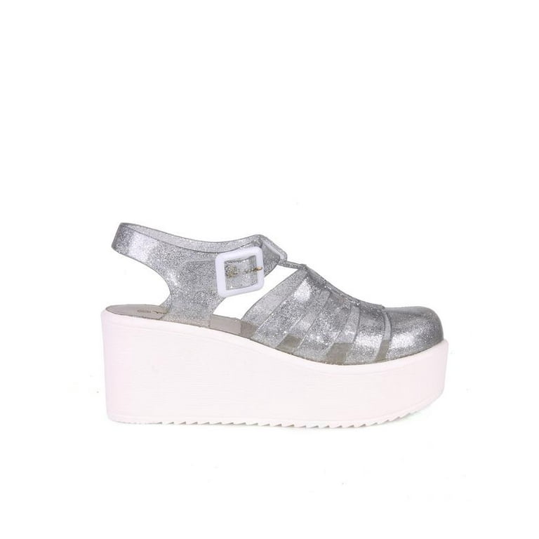 Nature Breeze caged Jelly Platform Women s Sandals in Glitter