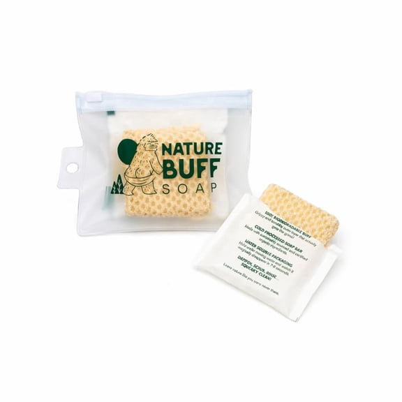 Nature Buff Eco-Friendly Bar Soaps Twin Pack with Travel Case, Unscented, 2 Bars