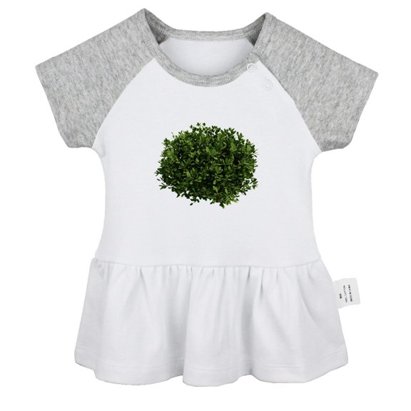 Nature Bushes Pattern Dresses For Baby, Newborn Babies Skirts, Infant Princess Dress, 0-24M Kids Graphic Clothes (Gray Raglan Dresses, 12-18 Months)