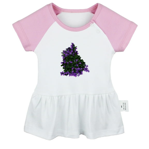 Nature Bushes Pattern Dresses For Baby, Newborn Babies Skirts, Infant Princess Dress, 0-24M Kids Graphic Clothes (Pink Raglan Dresses, 0-6 Months)