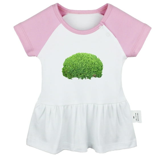 Nature Bushes Pattern Dresses For Baby, Newborn Babies Skirts, Infant Princess Dress, 0-24M Kids Graphic Clothes (Pink Raglan Dresses, 12-18 Months)