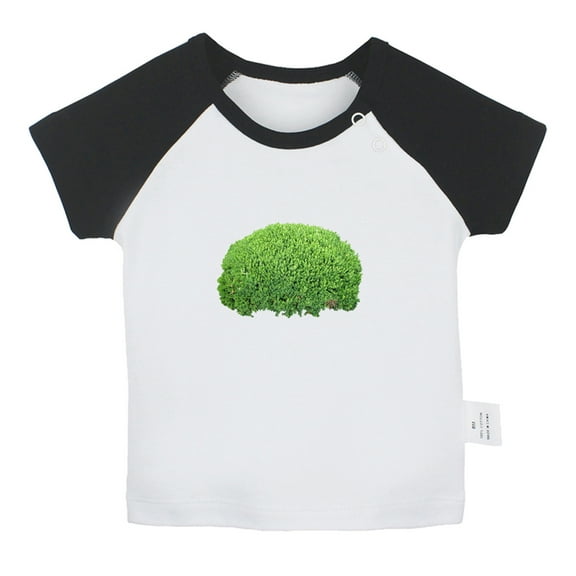 Nature Bushes Pattern T shirt For Baby, Newborn Babies T-shirts, Infant Tops, 0-24M Kids Graphic Tees Clothing (Short Black Raglan T-shirt, 0-6 Months)