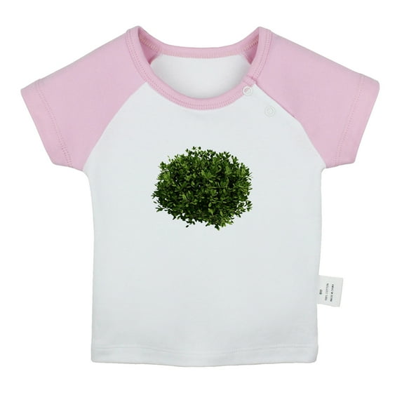 Nature Bushes Pattern T shirt For Baby, Newborn Babies T-shirts, Infant Tops, 0-24M Kids Graphic Tees Clothing (Short Pink Raglan T-shirt, 12-18 Months)