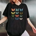thumbnail image 1 of Nature Butterfly Graphic Tee Shirt Exquisite Collection Tops Shirt Short Sleeve Crew Neck Black S-5XL, 1 of 5
