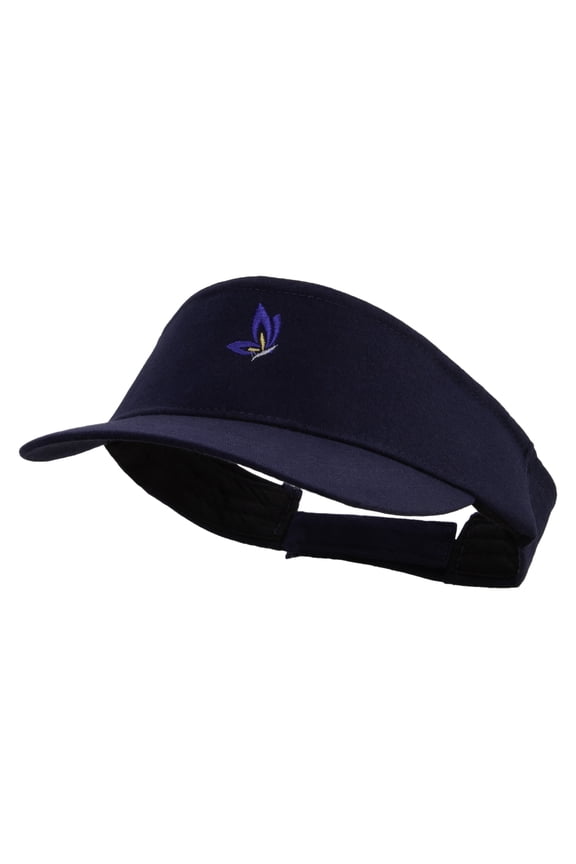 Nature Butterfly Icon Embroidered Brushed Cotton Sun visor - Navy OSFM