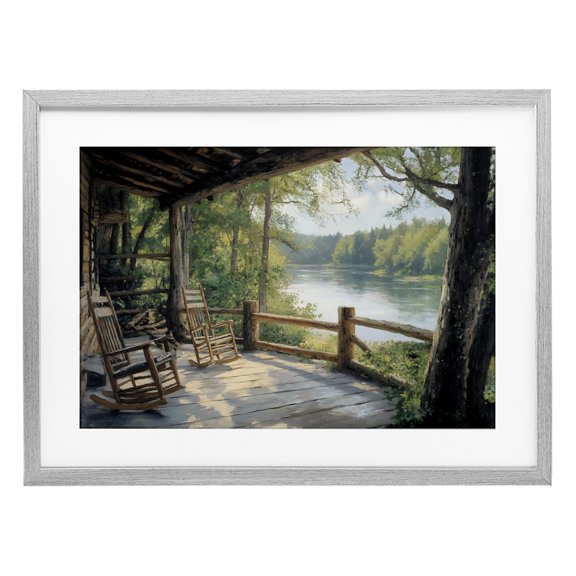 Stupell Industries Nature Cabin Views Gray Framed Print Under Glass, design by Franklyn Gregory