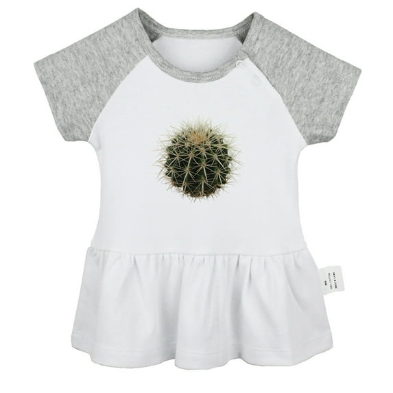 Nature Cactus Pattern Dresses For Baby, Newborn Babies Skirts, Infant Princess Dress, 0-24M Kids Graphic Clothes (Gray Raglan Dresses, 12-18 Months)
