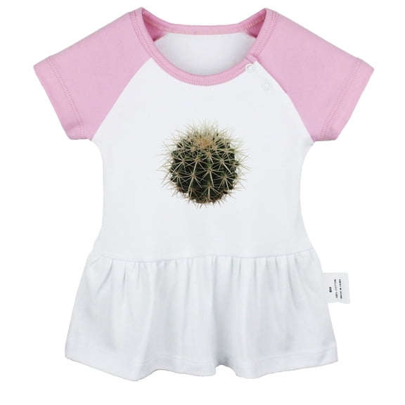 Nature Cactus Pattern Dresses For Baby, Newborn Babies Skirts, Infant Princess Dress, 0-24M Kids Graphic Clothes (Pink Raglan Dresses, 18-24 Months)