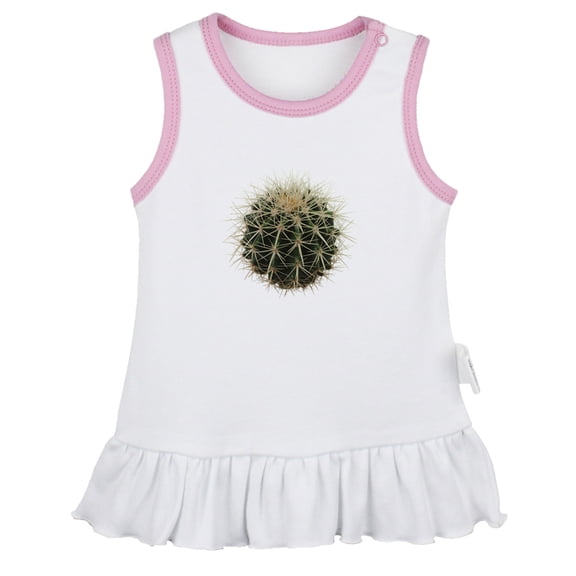 Nature Cactus Pattern Dresses For Baby, Newborn Babies Skirts, Infant Princess Dress, 0-24M Kids Graphic Clothes (White Sleeveless Dresses, 12-18 Months)