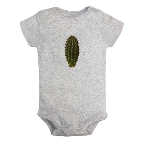 Nature Cactus Pattern Rompers For Babies, Newborn Baby Unisex Bodysuits, Infant Jumpsuits, Toddler 0-24 Months Kids One-Piece Oufits (Gray, 6-12 Months)