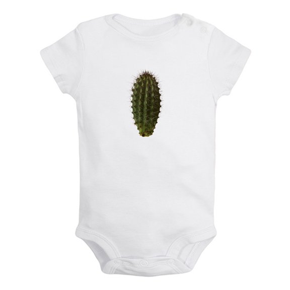 Nature Cactus Pattern Rompers For Babies, Newborn Baby Unisex Bodysuits, Infant Jumpsuits, Toddler 0-24 Months Kids One-Piece Oufits (White, 12-18 Months)
