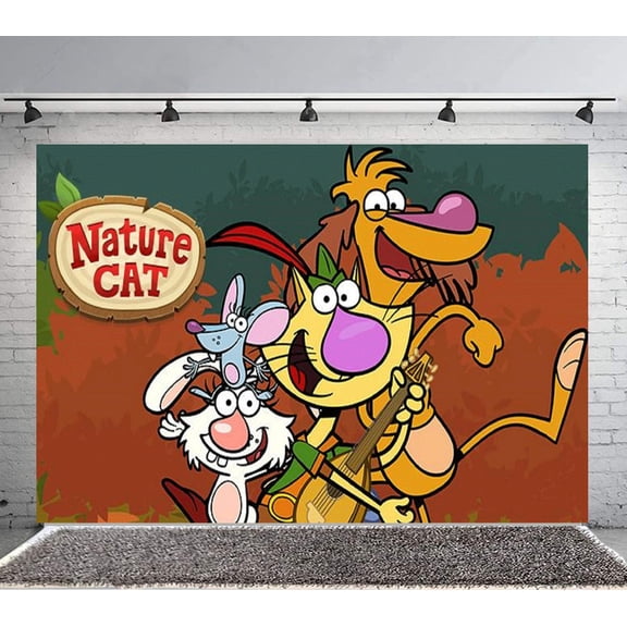 Nature Cat Backdrop Banner Party Supplies Poster Movie Theme Background for Photography Birthday Decorations
