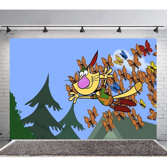 Nature Cat Backdrop Banner Party Supplies Poster Movie Theme Background for Photography Birthday Decorations