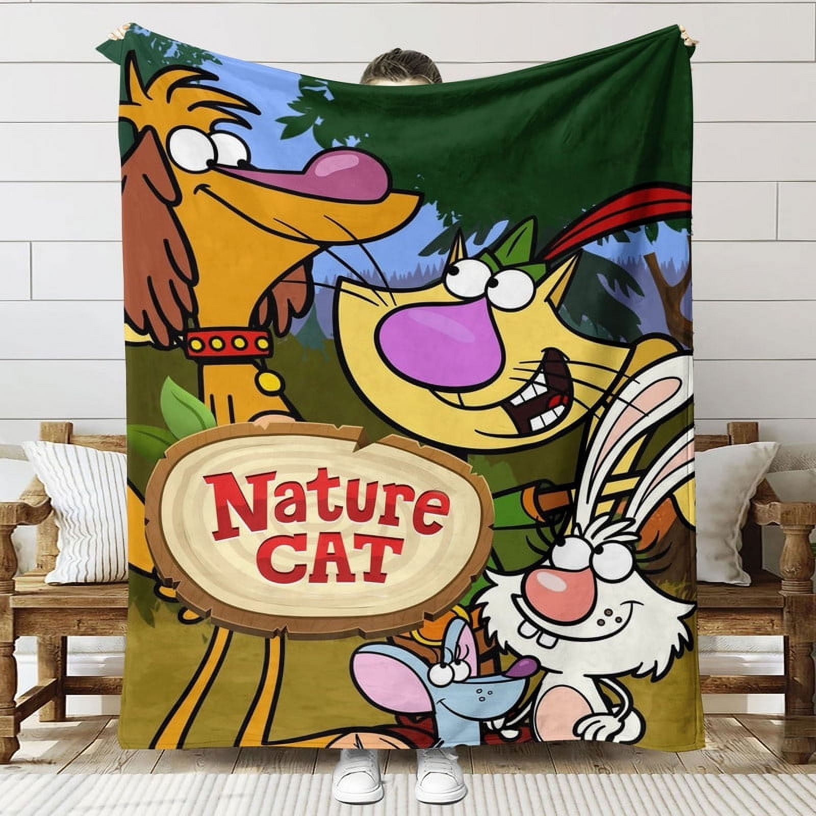 Nature Cat Throw Blanket Gifts for Fans Lover Girls Boys Women Present Hoodie Him Bed 50"x60"