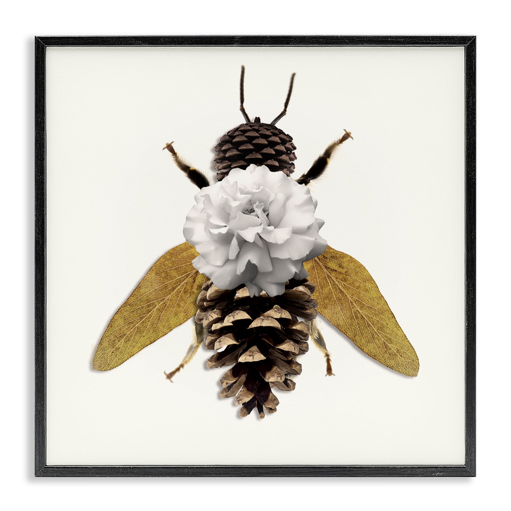 Nature Constructed Bee Black Framed Giclee Art, design by Sasha