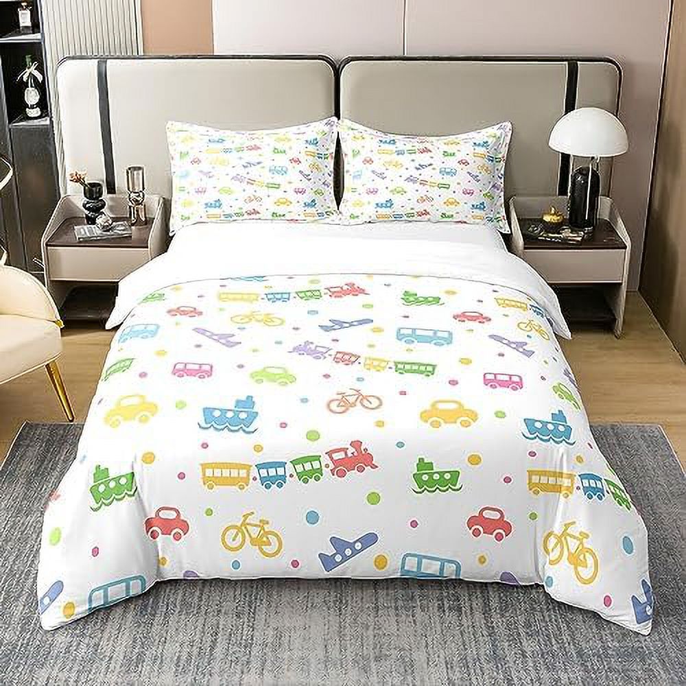 Nature Cotton Cartoon Garbage Truck Duvet Cover Colorful Trash Can