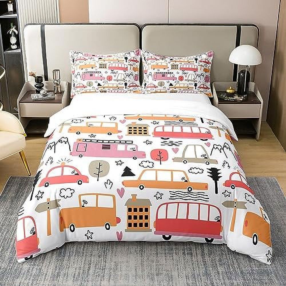 Nature Cotton Cartoon Garbage Truck Duvet Cover Colorful Trash Can