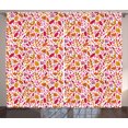 thumbnail image 1 of Ambesonne Nature Curtains 2 Panel Set, Colorful Rustic Foliage Art, 108" x 90", Multicolor, 1 of 3