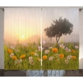 thumbnail image 1 of Ambesonne Country Home Curtains 2 Panel Set, Daisies Tree Mist, 108" x 84", Multicolor, 1 of 3
