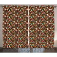 thumbnail image 1 of Ambesonne Nature Curtains 2 Panel Set, Flowers Leaves on Brown Back, 108" x 84", Multicolor, 1 of 3
