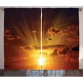 thumbnail image 1 of Ambesonne Nature Curtains 2 Panel Set, Burning Sunset, 108" x 84", Orange, 1 of 3