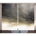 thumbnail image 1 of Ambesonne Grey Curtains 2 Panel Set, Cloudy Dark Sky Hurricane, 108" x 90", Grey, 1 of 3