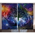 thumbnail image 1 of Ambesonne Nature Curtains 2 Panel Set, Leafless Tree Hippie, 108" x 84", Blue Purple, 1 of 3
