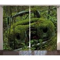 thumbnail image 1 of Ambesonne Vintage Curtains 2 Panel Set, Old Classic Car Forest, 108" x 108", Olive Green and Dimgrey, 1 of 3