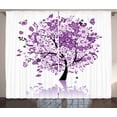 thumbnail image 1 of Ambesonne Nature Curtains 2 Panel Set, Tree of Life, 108" x 63", Lilac Purple, 1 of 3