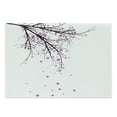 thumbnail image 1 of Nature Cutting Board, Cherry Blossoming Falling Petals Flowers Springtime Park Simple Illustration Print, Decorative Tempered Glass Cutting and Serving Board, Large Size, Pink Black, by Ambesonne, 1 of 5
