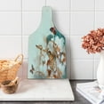 thumbnail image 1 of Nature Cutting Board, Colorful Butterflies Flying over Violet Petals Flowers Spring Beauty Illustration, Tempered Glass Cutting and Serving Board, Wine Bottle Shape, Multicolor, by Ambesonne, 1 of 1