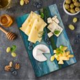 thumbnail image 1 of Nature Cutting Board, Flowing River Rapids Cloudy Snowy Mountain Forest Trees Wildlife Theme, Decorative Tempered Glass Cutting and Serving Board, Small Size, White Green Grey, by Ambesonne, 1 of 5