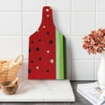 thumbnail image 1 of Nature Cutting Board, Macro Watermelon Pattern Fresh Ripe Organic Fruit Illustration, Decorative Tempered Glass Cutting and Serving Board, Wine Bottle Shape, Red Green Black, by Ambesonne, 1 of 1