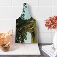 thumbnail image 1 of Nature Cutting Board, Majestic Oak Tree on Grass Estonia Northern Europe Rural in Summer Landscape, Tempered Glass Cutting and Serving Board, Wine Bottle Shape, Cocoa Fern Green, by Ambesonne, 1 of 5