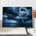 thumbnail image 1 of Nature Cutting Board, Majestic Sky View with Huge Rain Clouds All over the Sea and Vibrant Storm Rays Print, Decorative Tempered Glass Cutting and Serving Board, Large Size, Blue, by Ambesonne, 1 of 5
