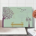 thumbnail image 1 of Nature Cutting Board, Pastel Color Nature Picture Curvy Lines Seagulls Bench and Tree Silhouettes Park, Decorative Tempered Glass Cutting and Serving Board, Large Size, Orange Purple, by Ambesonne, 1 of 1