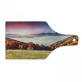 thumbnail image 1 of Nature Cutting Board, Pastoral Colorful Autumn Morning in the Majestic Mountains European Peaks Print, Decorative Tempered Glass Cutting and Serving Board, Wine Bottle Shape, Multicolor, by Ambesonne, 1 of 5
