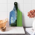 thumbnail image 1 of Nature Cutting Board, Picturesque Mountain with Rural Road View of Italian Old Country Modern Print, Tempered Glass Cutting and Serving Board, Wine Bottle Shape, Evergreen Blue, by Ambesonne, 1 of 1