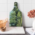 thumbnail image 1 of Nature Cutting Board, Rural Scenery with an Old House, Lake and Retro Tower Countryside Village Picture, Decorative Tempered Glass Cutting and Serving Board, Wine Bottle Shape, Green, by Ambesonne, 1 of 1
